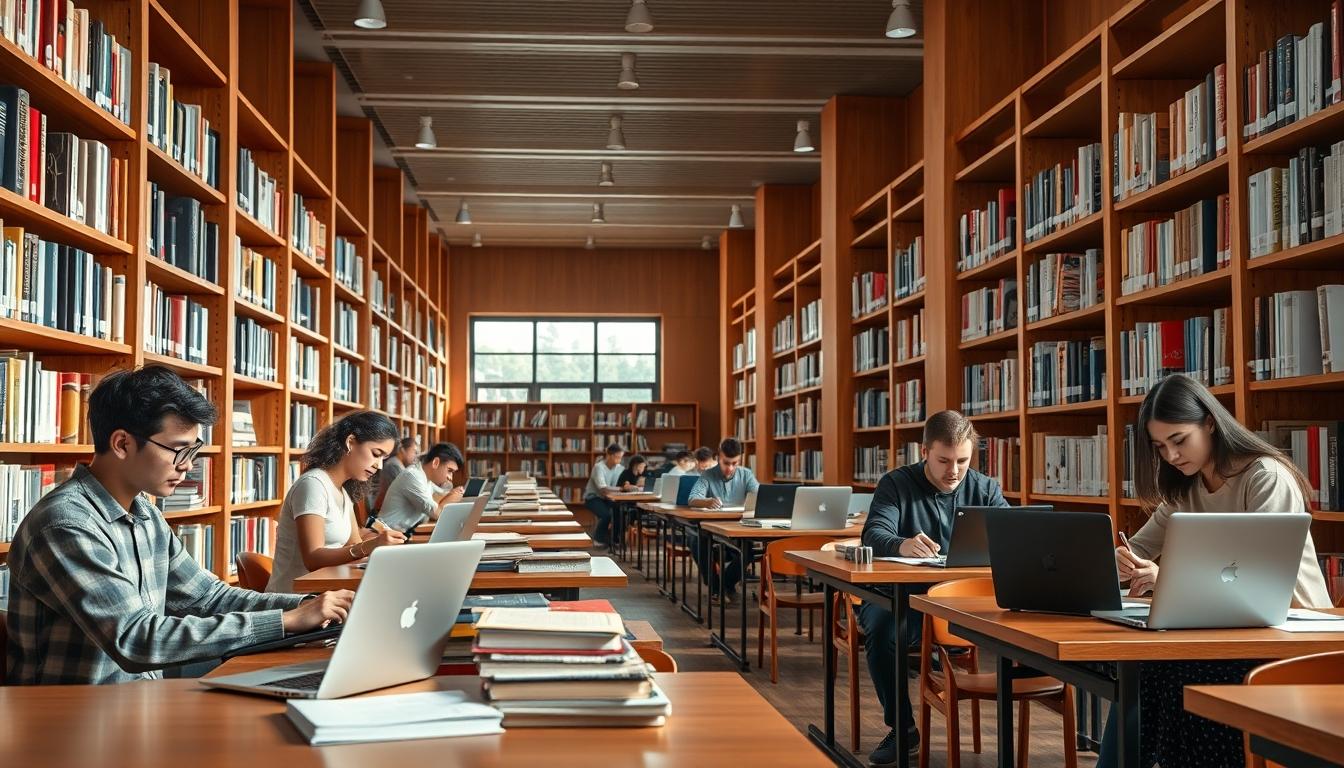 Students collaborating in study space